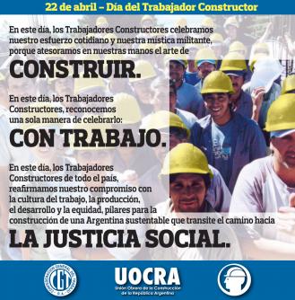 22 de abril - Día del Trabajador Constructor