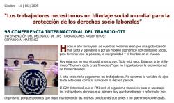 98 Conferencia Internacional del Trabajo OIT