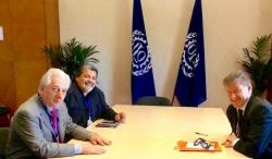 Gerardo Martínez, as a member of the ILO Governing Body, Foreign Affairs Secretary of the Republic of Argentina CGT and UOCRA General Secretary participated in the meeting with ILO Director-General Guy Ryder and with the Minister of Labour of the Province of Buenos Aires, Dr. Oscar Cuartango.