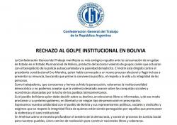 RECHAZO AL GOLPE INSTITUCIONAL EN BOLIVIA