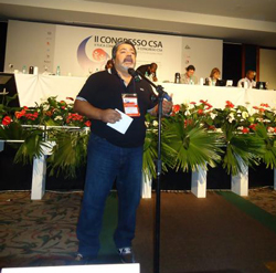 Gerardo Martínez, Secretario de Relaciones Internacionales de CGT RA en el cierre del  Segundo Congreso Continental de la CSA